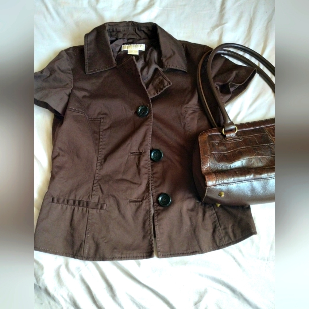 Sold Depop Mk Chocolate Brown Chunky Button Top